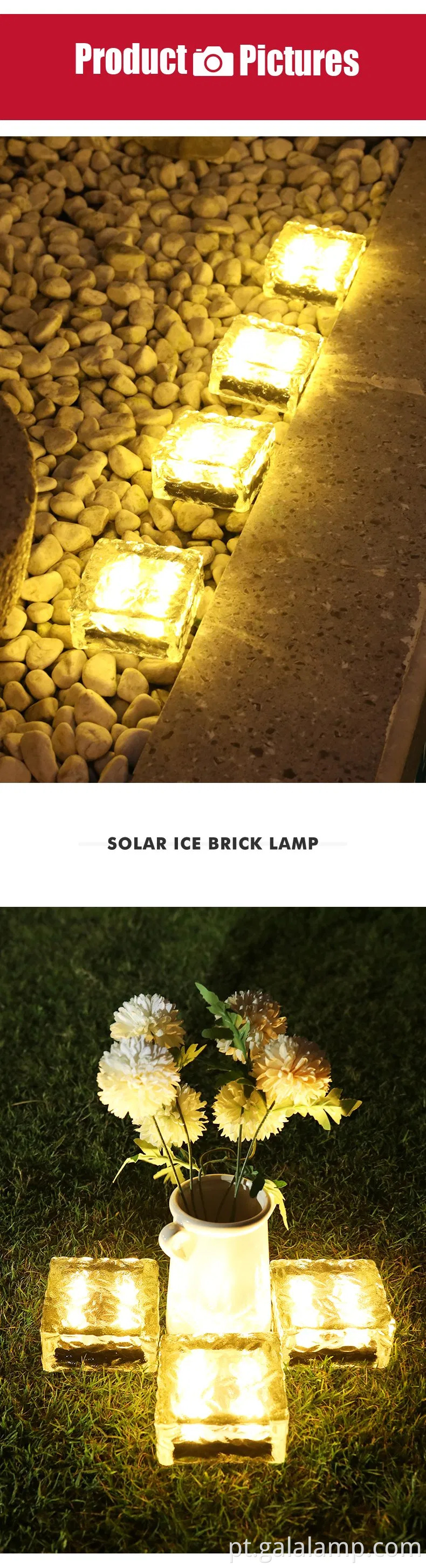 Luzes de vidro de cristal movido a energia solar para espaços ao ar livre